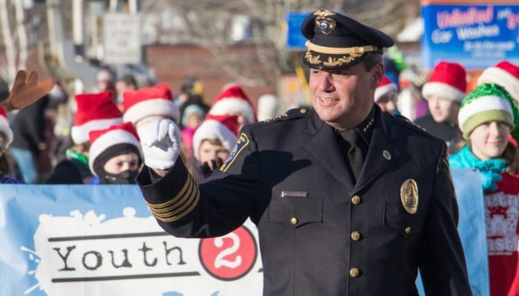 police officer in a holiday parade