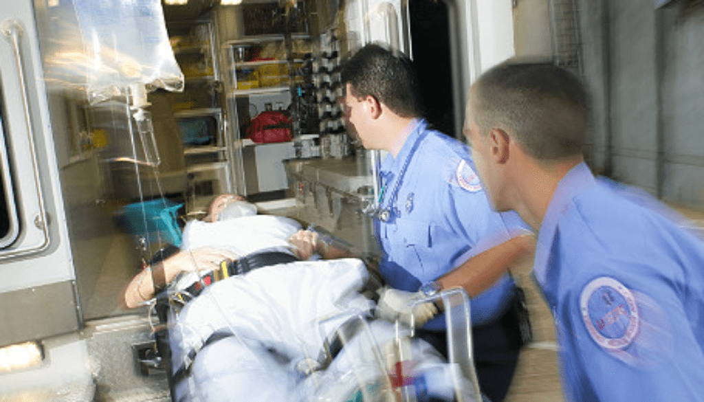 ambulance patient on a stretcher
