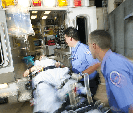 ambulance patient on a stretcher