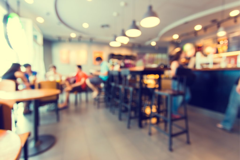 coffee shop with blurred background
