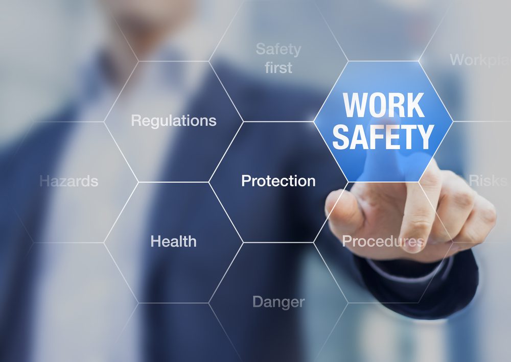 Businessman Presenting Work Safety Concept
